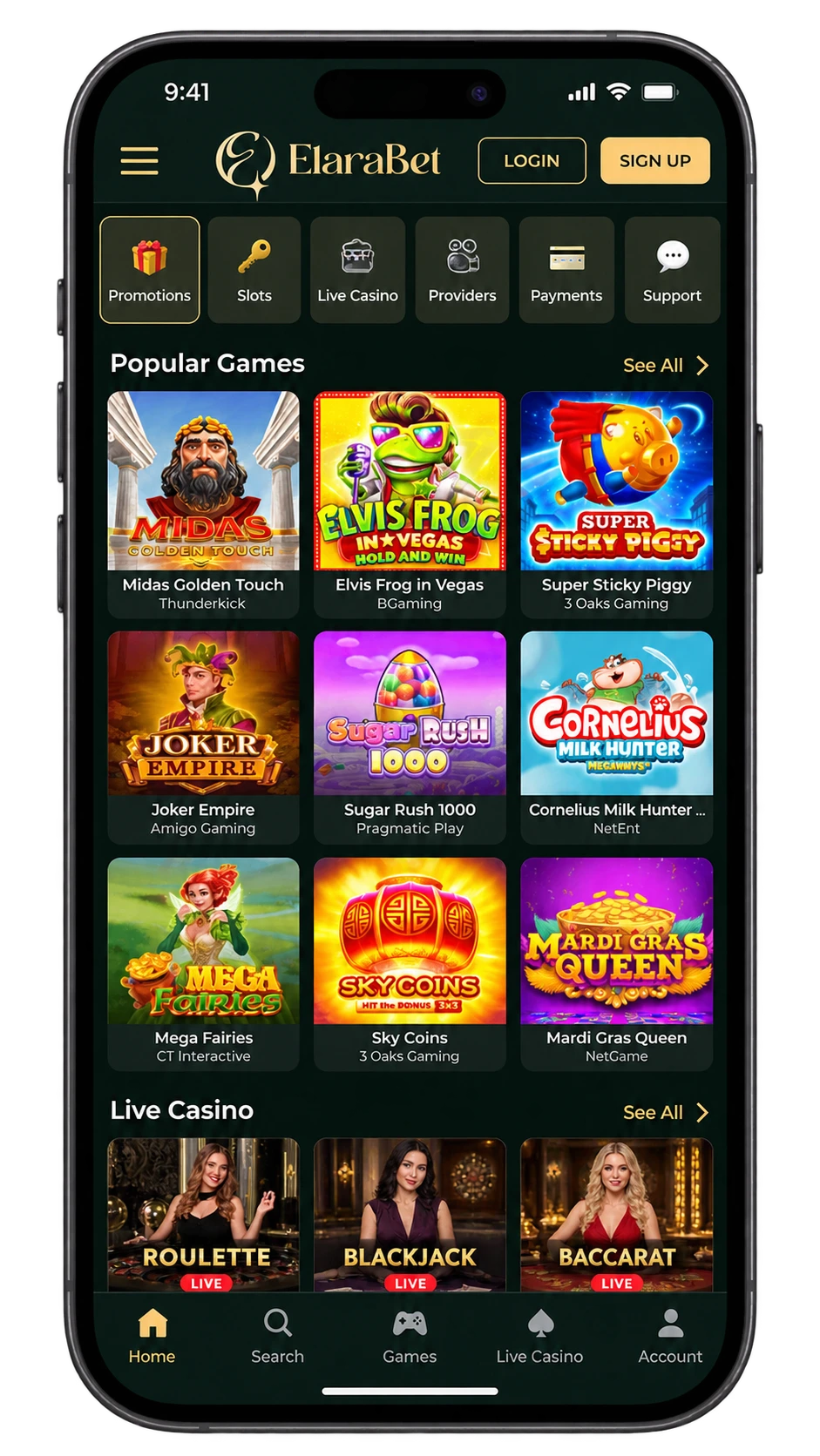 Die Elarabet Casino App